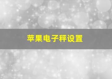 苹果电子秤设置