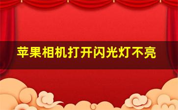 苹果相机打开闪光灯不亮