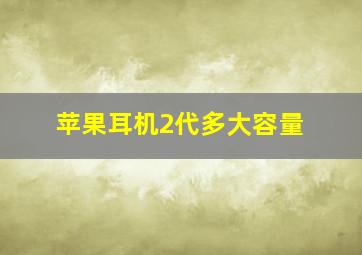 苹果耳机2代多大容量