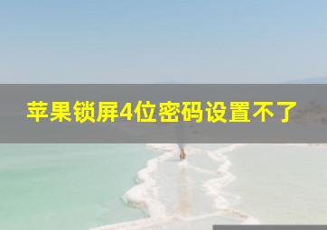 苹果锁屏4位密码设置不了