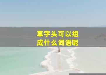 草字头可以组成什么词语呢