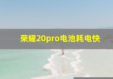 荣耀20pro电池耗电快