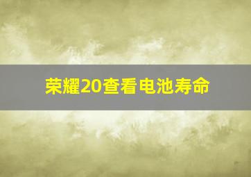 荣耀20查看电池寿命