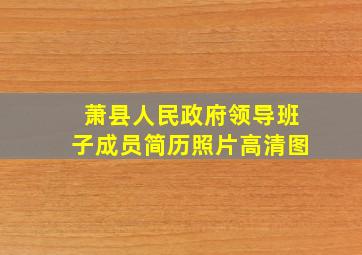 萧县人民政府领导班子成员简历照片高清图