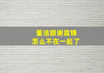 董洁跟谢霆锋怎么不在一起了