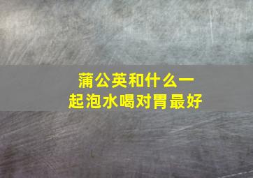 蒲公英和什么一起泡水喝对胃最好