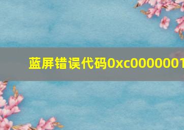 蓝屏错误代码0xc0000001