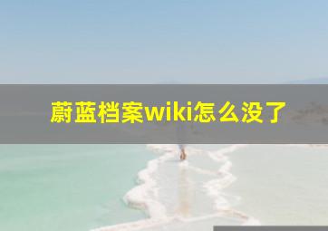 蔚蓝档案wiki怎么没了