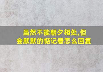 虽然不能朝夕相处,但会默默的惦记着怎么回复