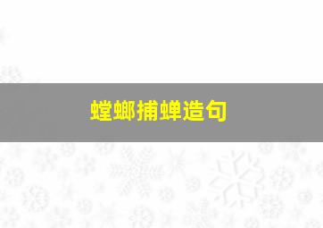 螳螂捕蝉造句