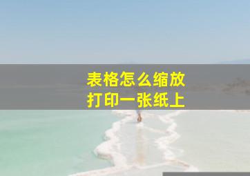 表格怎么缩放打印一张纸上