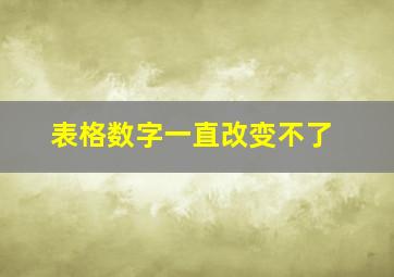 表格数字一直改变不了