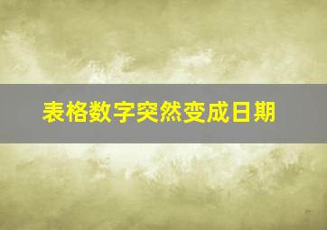 表格数字突然变成日期