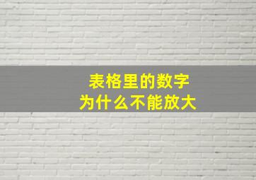 表格里的数字为什么不能放大