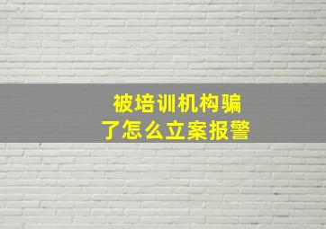 被培训机构骗了怎么立案报警