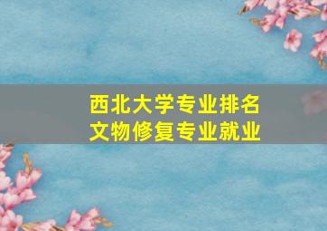 西北大学专业排名文物修复专业就业