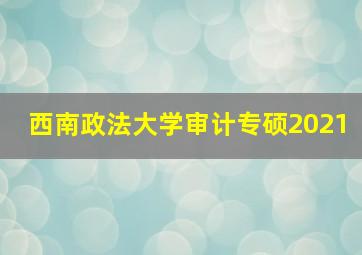 西南政法大学审计专硕2021