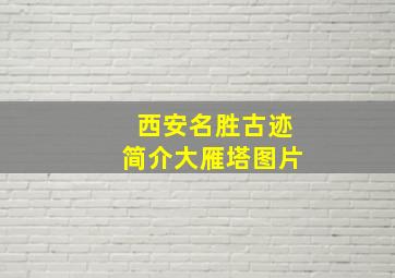 西安名胜古迹简介大雁塔图片