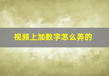 视频上加数字怎么弄的