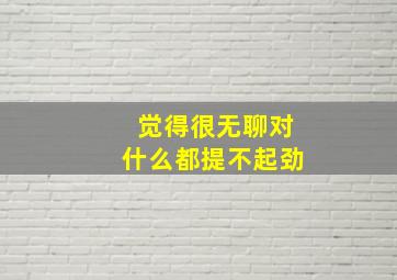 觉得很无聊对什么都提不起劲