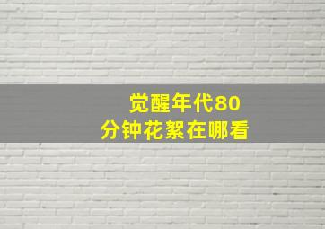 觉醒年代80分钟花絮在哪看