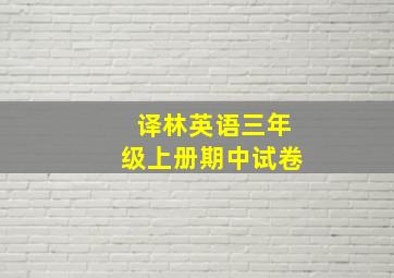 译林英语三年级上册期中试卷