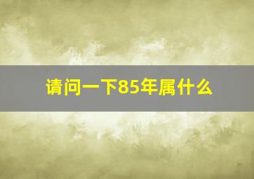 请问一下85年属什么