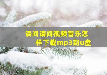 请问请问视频音乐怎样下载mp3到u盘