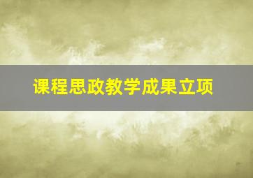 课程思政教学成果立项