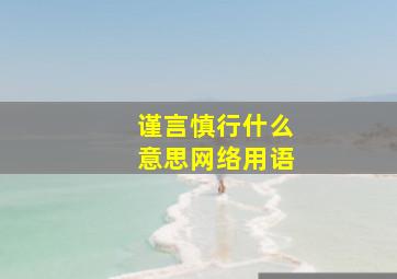 谨言慎行什么意思网络用语