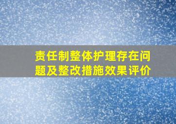 责任制整体护理存在问题及整改措施效果评价