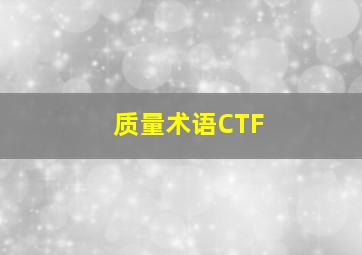 质量术语CTF