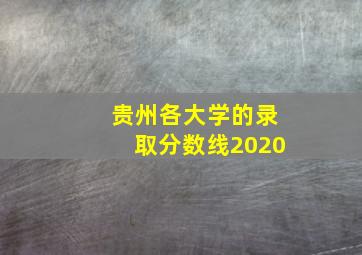 贵州各大学的录取分数线2020