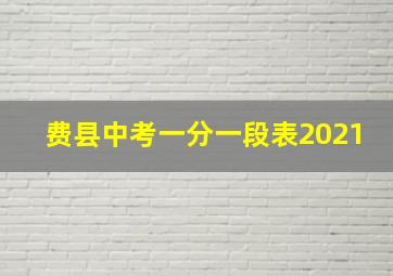 费县中考一分一段表2021