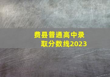 费县普通高中录取分数线2023