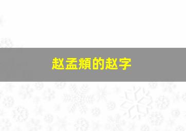 赵孟頫的赵字