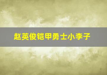 赵英俊铠甲勇士小李子