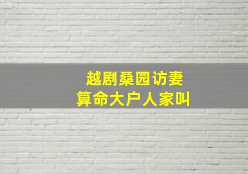 越剧桑园访妻算命大户人家叫