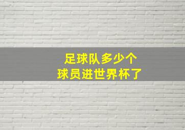 足球队多少个球员进世界杯了