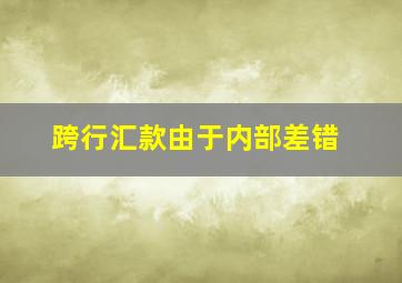 跨行汇款由于内部差错