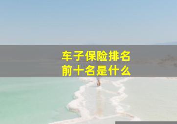 车子保险排名前十名是什么