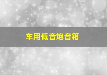 车用低音炮音箱