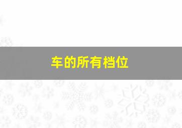 车的所有档位