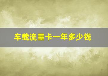 车载流量卡一年多少钱