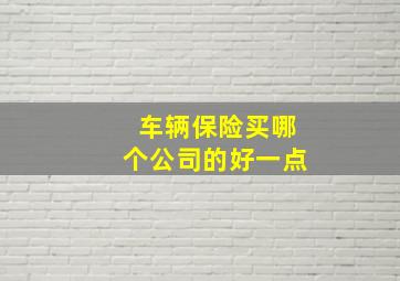 车辆保险买哪个公司的好一点