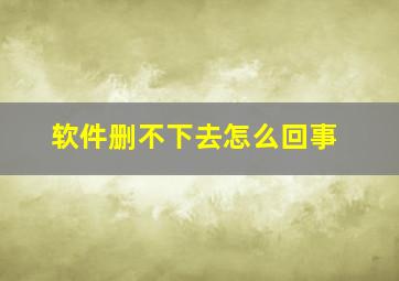 软件删不下去怎么回事