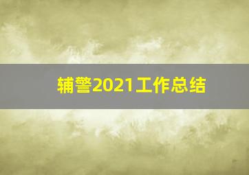 辅警2021工作总结