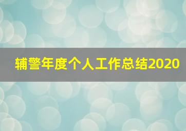 辅警年度个人工作总结2020