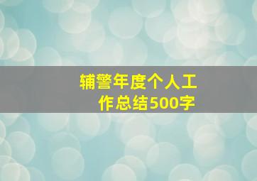 辅警年度个人工作总结500字