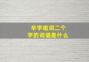 辛字组词二个字的词语是什么